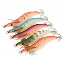 5pcs/set Fishing Bait Set Shrimps Fishing Lures Luminous Plastic Artificial Squid Fishing Baits with Hooks