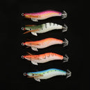 5pcs/set Fishing Bait Set Shrimps Fishing Lures Luminous Plastic Artificial Squid Fishing Baits with Hooks