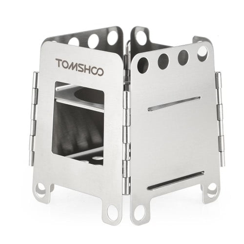 TOMSHOO Stainless Steel Folding Stove Portable Pocket Stove Lightweight Wood Burning Camping Stove Outdoor Picnic Backpacking Equipment