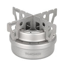 TOMSHOO Outdoor Titanium Alcohol Stove & Rack Combo Set Mini Ultralight Portable Liquid Alcohol Stove with Cross Stand Stove Rack Support Stand