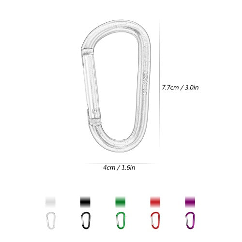 Lixada Pack of 6 Aluminum Carabiner Clip D-ring Locking Carabiner Keychain Hook