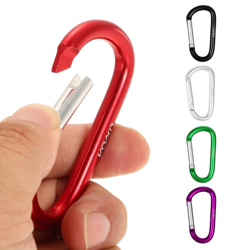 Lixada Pack of 6 Aluminum Carabiner Clip D-ring Locking Carabiner Keychain Hook