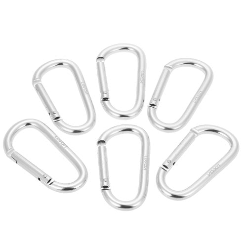 Lixada Pack of 6 Aluminum Carabiner Clip D-ring Locking Carabiner Keychain Hook