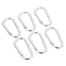 Lixada Pack of 6 Aluminum Carabiner Clip D-ring Locking Carabiner Keychain Hook