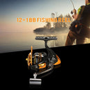 12+1BB Ball Bearings Fishing Reel 5.2:1 Spinning Fishing Reel Metal Spool Fishing Reel Left/Right Interchangeable Handle Fishing Reels