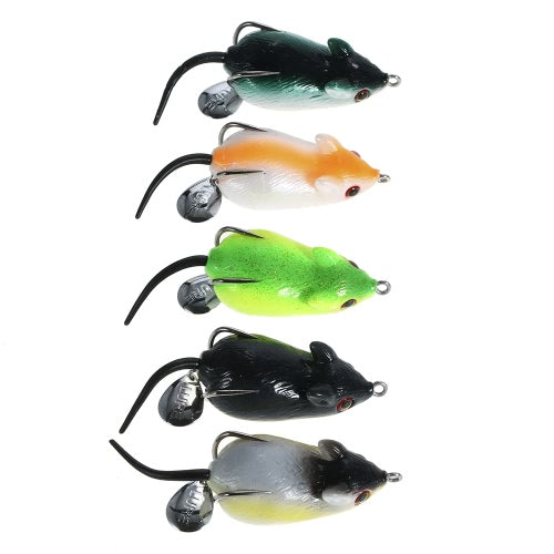 5PCS Mouse Fishing Lure Freshwater Mice Fishing Bait Set Top Water Bait Kit Fishing Tackle Snakehead Bait