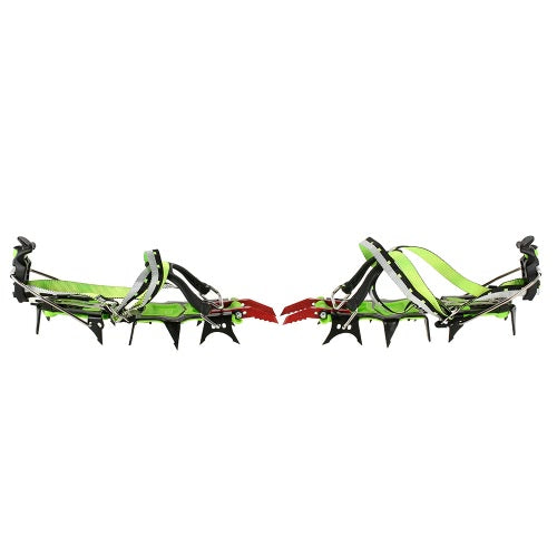 14 Teeth Professional Outdoor Climbing Crampon Manganese Steel Anti-slip Ski Belt High Altitude Mountaineering Hiking Ice Gripper with Crampons Bag