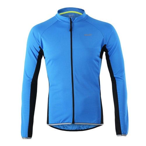 Arsuxeo Outdoor Sports Cycling Jersey Bike Bicycle Full Zip Long Sleeve Shirt MTB Bike Riding Clothing Jersey