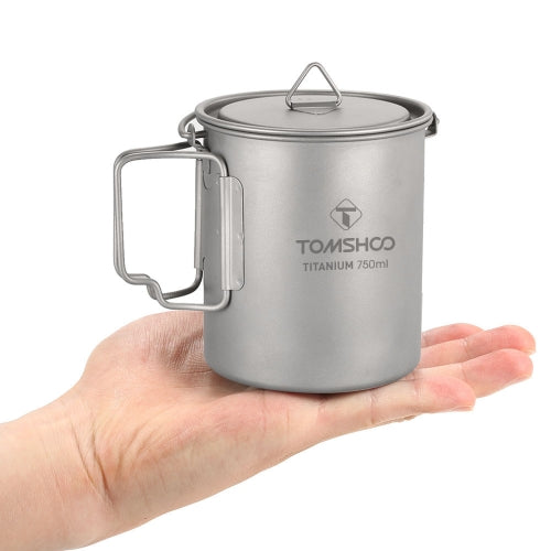 TOMSHOO Portable Ultralight 750ml Titanium Pot