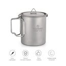 TOMSHOO Portable Ultralight 750ml Titanium Pot