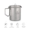 TOMSHOO Portable Ultralight 750ml Titanium Pot