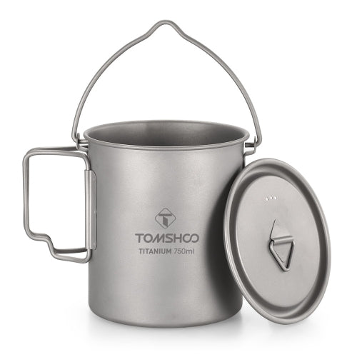 TOMSHOO Portable Ultralight 750ml Titanium Pot