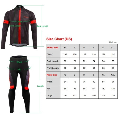 Lixada Men's Winter Thermal Fleece Cycling Clothing Set