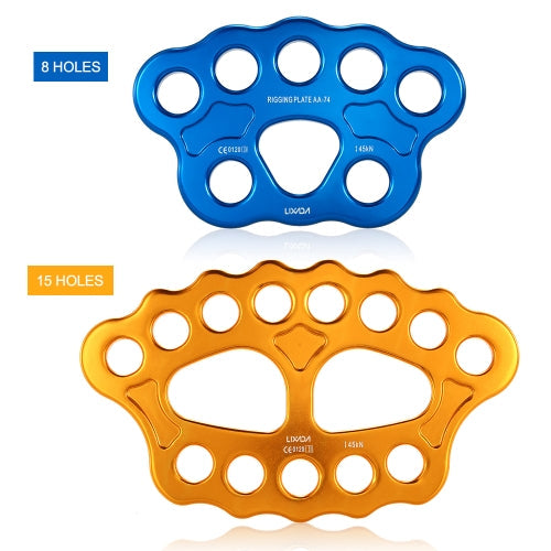 Lixida Outdoor 8 Holes Paw Rigging Plate 45KN Rescue Rock Climbing Mountaineering Equipment Multi Anchor Point Connector Gear