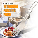 Lixada Titanium Folding Fork Ultralight Outdoor Portable Dinner Fruit Fork Flatware Tableware for Camping Backpacking