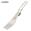 Lixada Titanium Folding Fork Ultralight Outdoor Portable Dinner Fruit Fork Flatware Tableware for Camping Backpacking