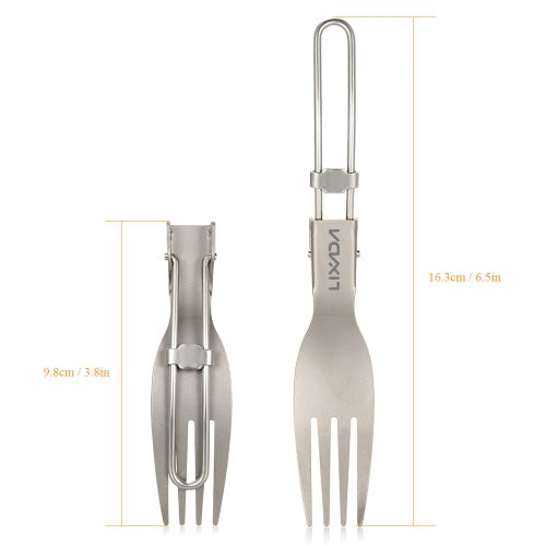 Lixada Titanium Folding Fork Ultralight Outdoor Portable Dinner Fruit Fork Flatware Tableware for Camping Backpacking