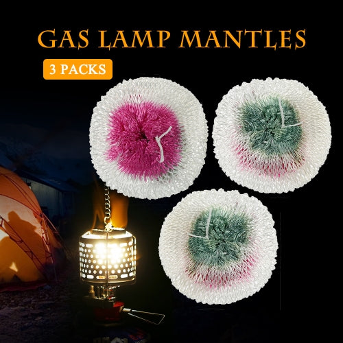 3PCS Camping Light Lamp Lantern Mantles Lampwick Tent Gas Lamp Cover Gauze