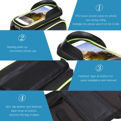 Bike Top Tube Phone Bag Bicycle Cycling Front Frame Bag Mobile Phone Holder Pouch Bike Phone Attachment Mount