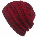 Woolen Warm Hat Fashion Knitting Winter Beanie Cap Chunky Cozy Pure Color Hats for Women Soft  Baggy Headgear