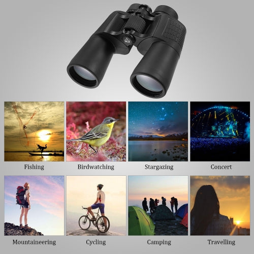 10x50 High Powered Binoculars Outdoor Sport Multi-coated Wide Angle Binoculars Telescope for Hunting Camping Bird Watching Wildlife Observation