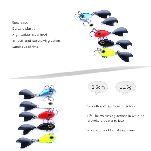 2.5cm/11.5g Vibration Lure VIB Fishing Lures Jig Bait for Fishing Bass Trout Carp Salmon