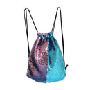 Women Cosmetic Bags Fashion Glittering Dance Bag Double Color Reversible Sequins Daypack Drawstring Glitter Backpack Magic Paillette Sackpack for Girls