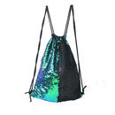 Women Cosmetic Bags Fashion Glittering Dance Bag Double Color Reversible Sequins Daypack Drawstring Glitter Backpack Magic Paillette Sackpack for Girls