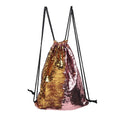 Women Cosmetic Bags Fashion Glittering Dance Bag Double Color Reversible Sequins Daypack Drawstring Glitter Backpack Magic Paillette Sackpack for Girls