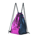 Women Cosmetic Bags Fashion Glittering Dance Bag Double Color Reversible Sequins Daypack Drawstring Glitter Backpack Magic Paillette Sackpack for Girls