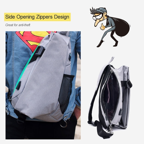 Lixada Men Chest Bags Casual Chest Pack Anti Theft Sling Crossbody Bags Messenger Bag Shoulder Bag