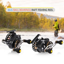 4+1 Ball Bearings 3.5:1 Gear Ratio Raft Fishing Reel Right / Left Hand Fly Fishing Reel Ice Reel