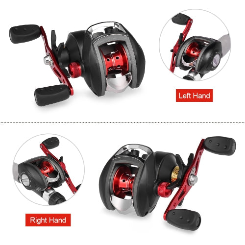 12+1 BB Ball Bearing 8.1:1 Bait Casting Fishing Reel One-way Clutch Baitcasting Reel Left/Right Hand Fishing Reel Magnetic Brake Lure Fishing Reel