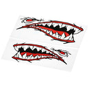 2 Pieces Waterproof Shark Teeth Mouth Stickers Kayak Boat Car Truck Accessories