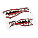 2 Pieces Waterproof Shark Teeth Mouth Stickers Kayak Boat Car Truck Accessories