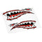 2 Pieces Waterproof Shark Teeth Mouth Stickers Kayak Boat Car Truck Accessories