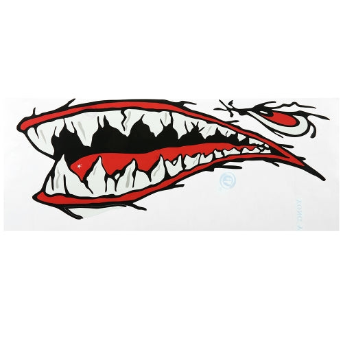 2 Pieces Waterproof Shark Teeth Mouth Stickers Kayak Boat Car Truck Accessories