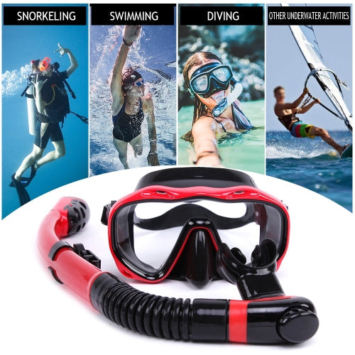 Underwater Full Dry Breathing Tube Diving Goggles Toughened Glass Mask Suit Diving Mask Snorkel Glasses Swimming Set