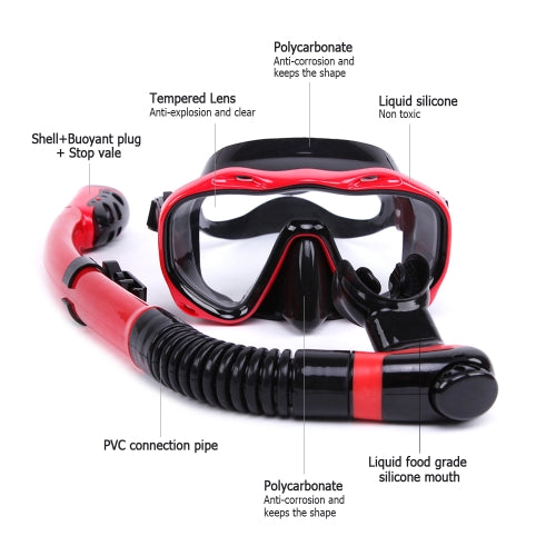 Underwater Full Dry Breathing Tube Diving Goggles Toughened Glass Mask Suit Diving Mask Snorkel Glasses Swimming Set