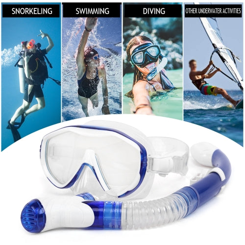 Snorkeling Mask Snorkel Set Anti Fog Underwater Scuba Diving Silicone Tube Snorkel Mask Swimming Training Diving Mask