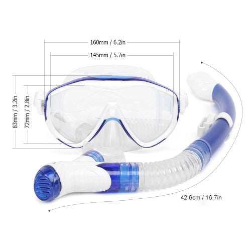 Snorkeling Mask Snorkel Set Anti Fog Underwater Scuba Diving Silicone Tube Snorkel Mask Swimming Training Diving Mask