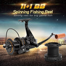 11+1 BB Fishing Reel Left/Right Interchangeable Collapsible Handle Fishing Spinning Reel Ultra Light Smooth Sea Fishing Reel with Extra Spool