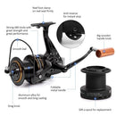 11+1 BB Fishing Reel Left/Right Interchangeable Collapsible Handle Fishing Spinning Reel Ultra Light Smooth Sea Fishing Reel with Extra Spool