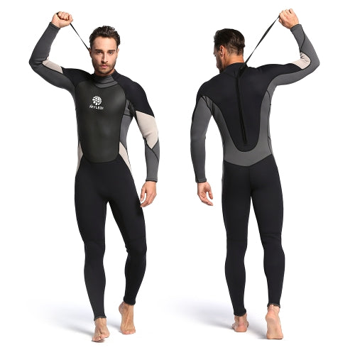 Men's 3mm Back Zip Full Body Wetsuit Swimming Surfing Diving Snorkeling Suit Jumpsuit