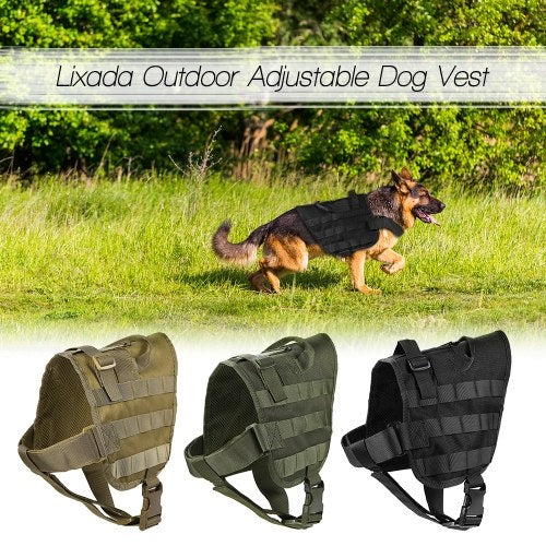 Lixada Outdoor Molle Dog Vest Adjustable Water Resistant Nylon Dog Vest with Safety Lock and Detachable Strap