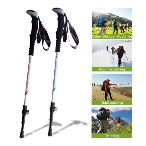 Carbon Fiber Trekking Pole Adjustable Lightweight With EVA Grip and Twist Lock for Hiking Walking Running