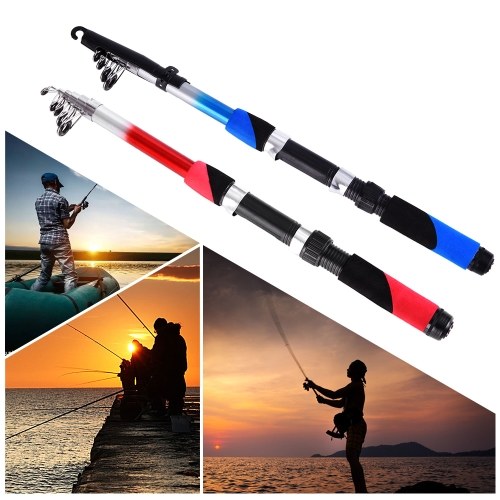 2.1M Portable Telescopic Fishing Rod Fiberglass Fishing Pole Travel Sea Fishing Spinning Rod