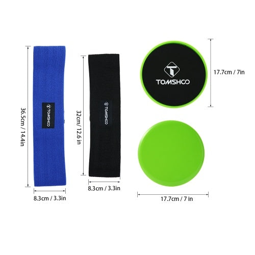 TOMSHOO Hip Exercise Bands Sliding Tray Set