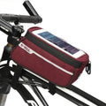 MTB Bicycle Top Tube Phone Bag for 6" Screen Size Bike Front Frame Bag with Headphone Hole