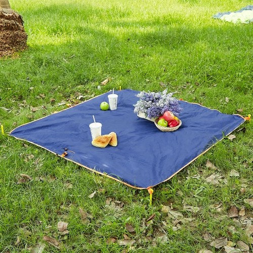 2-IN-1 Camping Blanket Picnic Ground Tarp Traveling Hiking Beach Park Ground Mat Water Repellent Camping Storage Bag